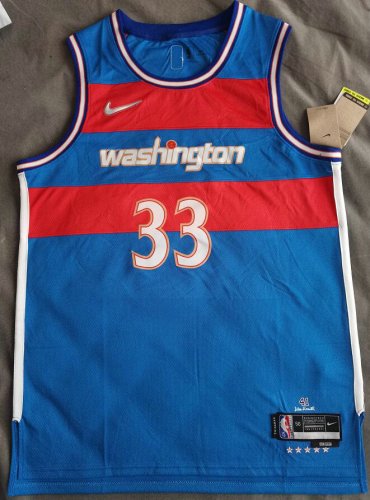 Maillot de Basket #33 Kuzma Wizards City 75th Anniversary Bleu